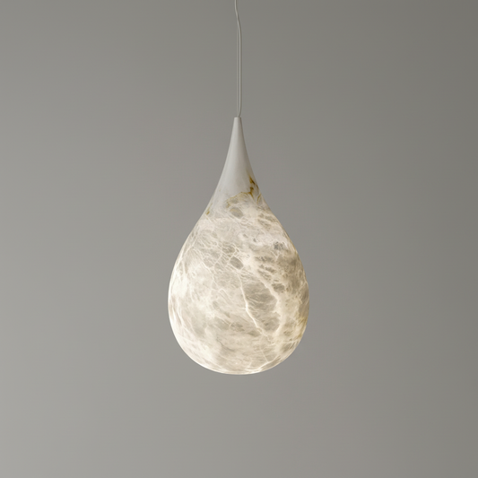 Alabaster Raindrop | Moderne Hanglamp voor Woonkamer en Slaapkamer