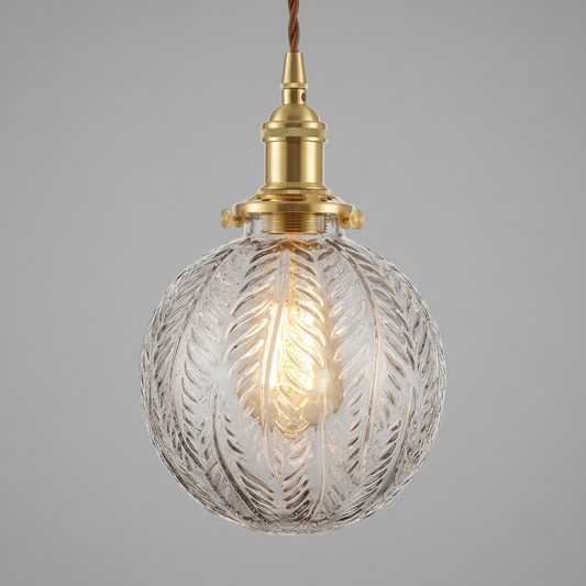 Elowyn | Glazen Bol Hanglamp met Verentextuur